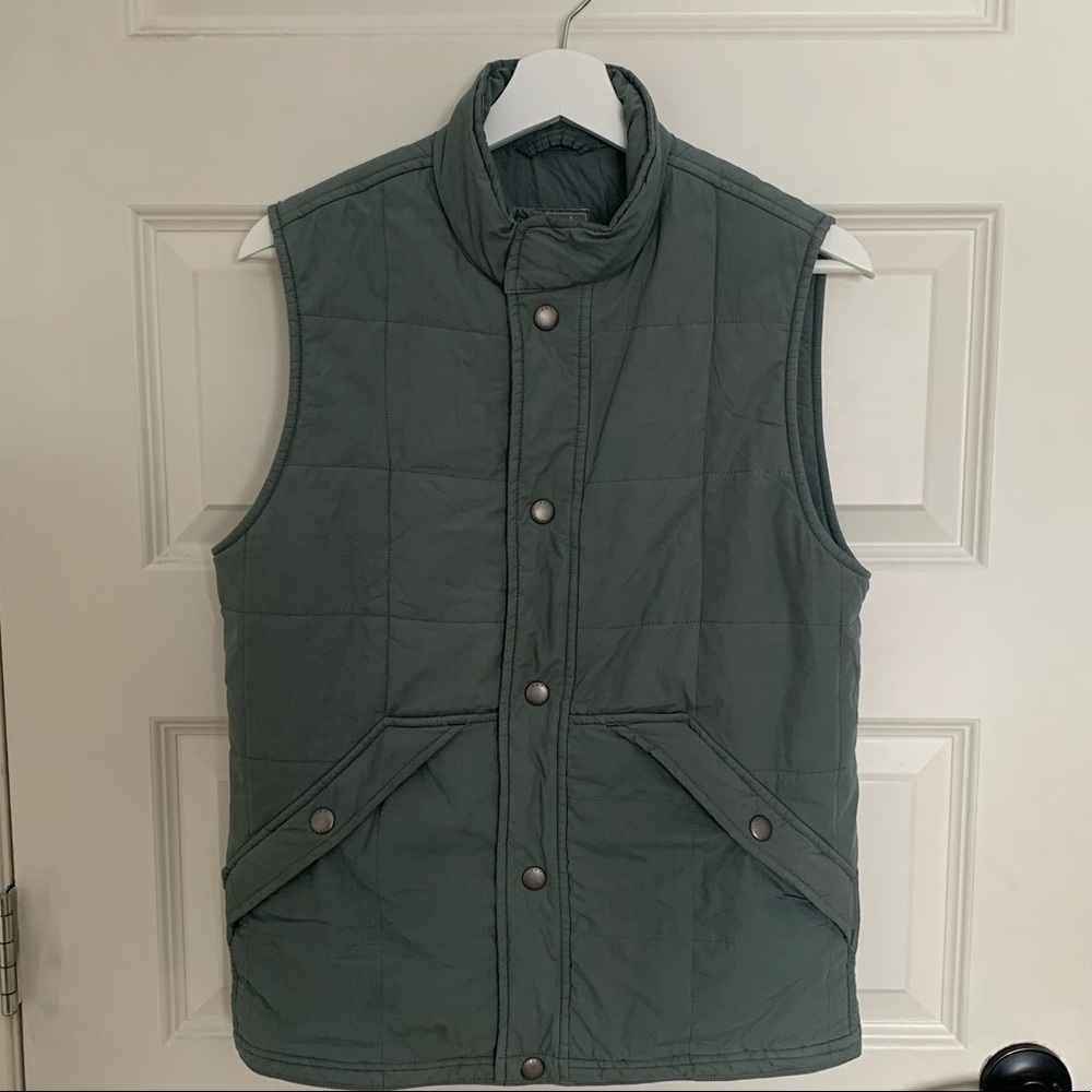 Abercrombie & Fitch Puffer Vest - Olive Green - Size XS - Oversized